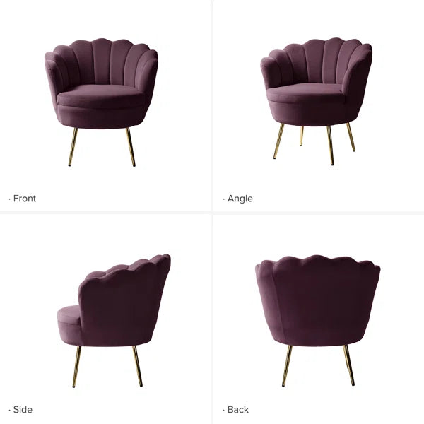 Hendrix Purple Velvet Barrel Chair by Etta Avenue