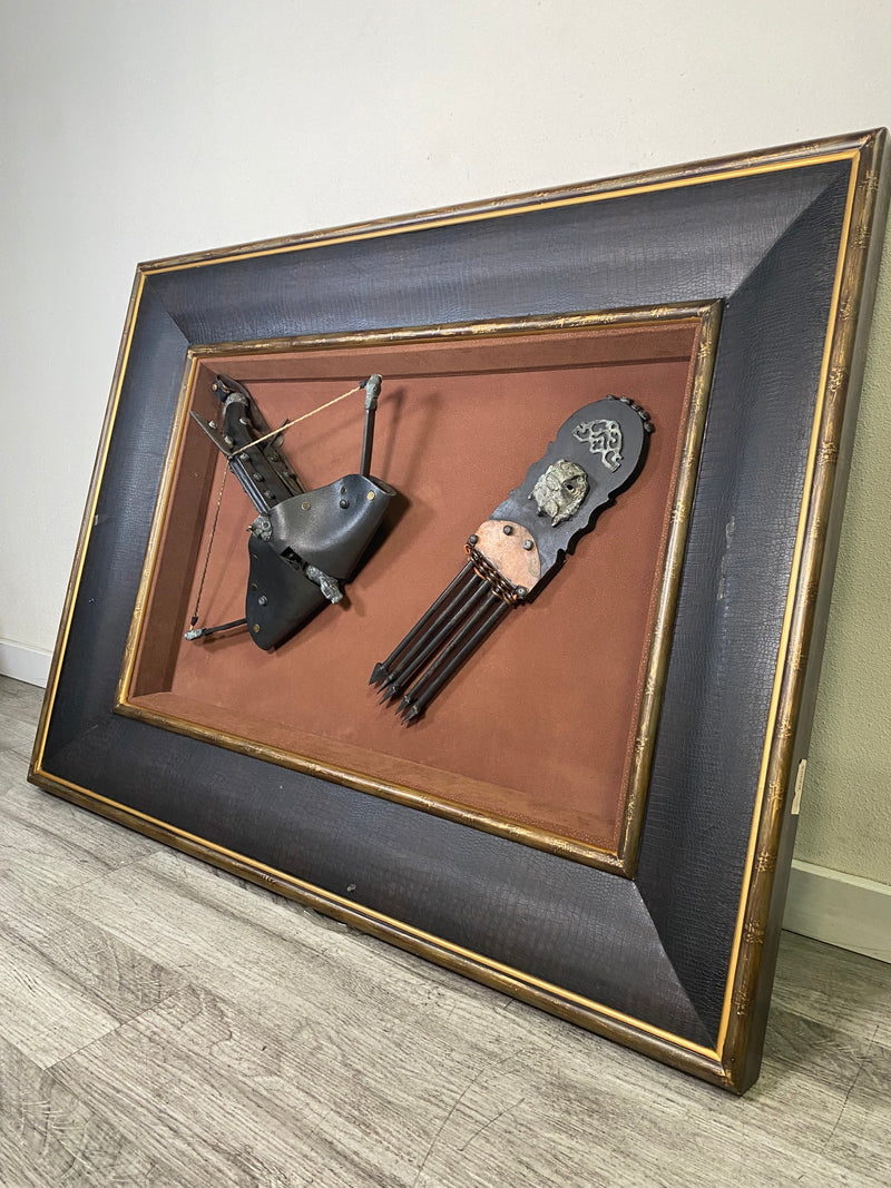 Large Framed Crossbow & Bolts Decor