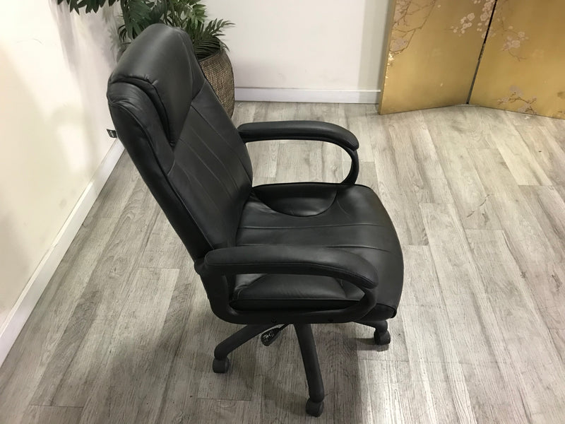 Black Leather Faux Office Arm Chair