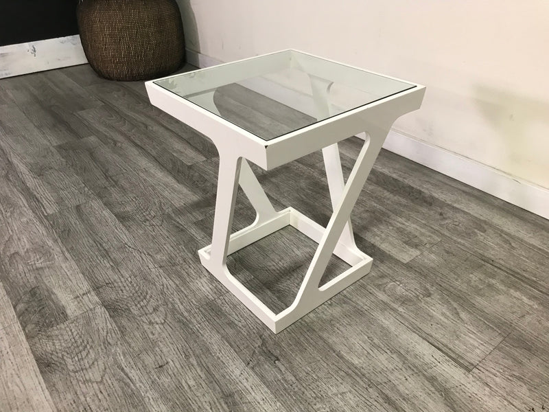 Glass Top Square End Table