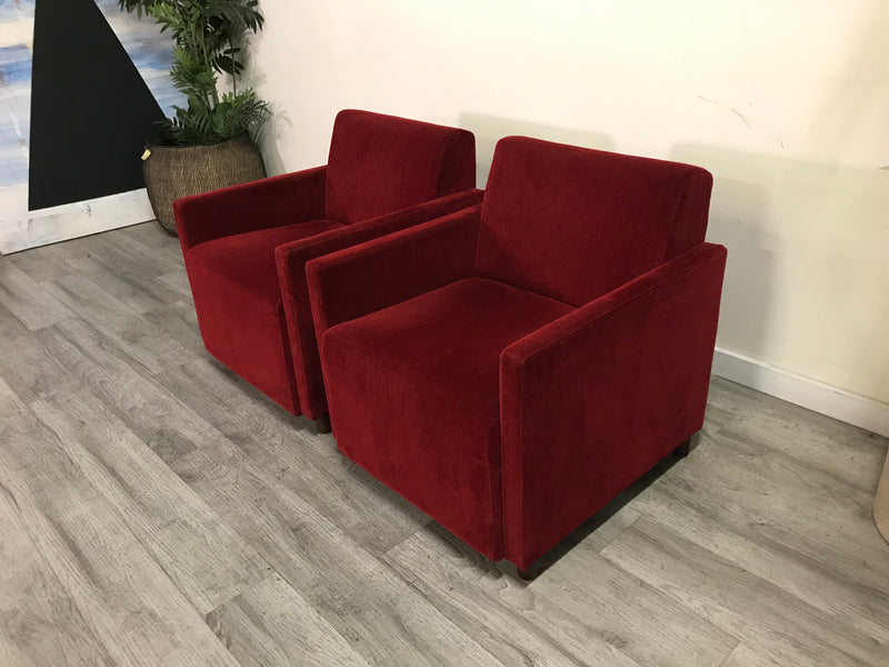 Coalesse Contemporary Red Steelcase Coupe Chairs - Set of 2