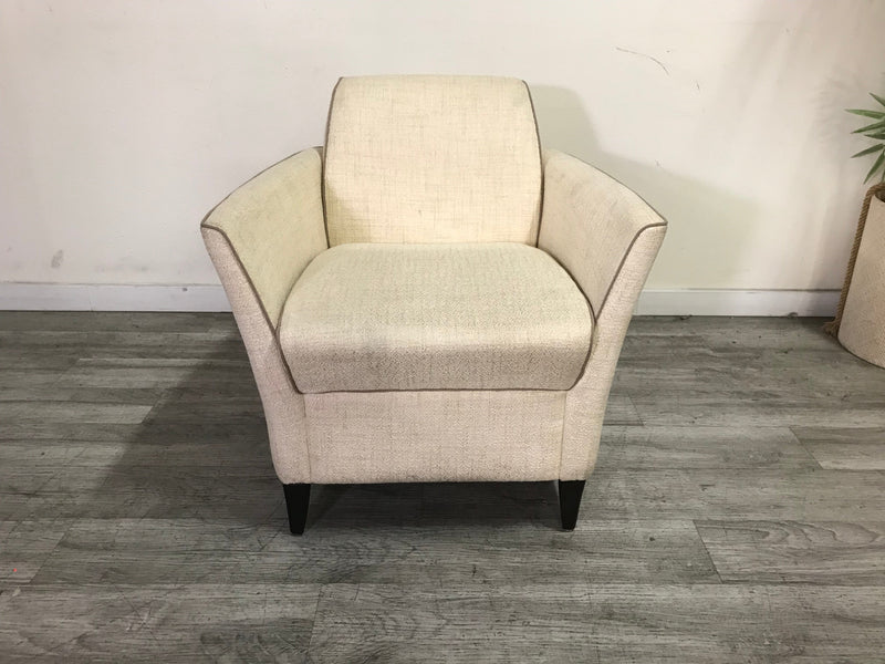 Art Deco Style Cream Upholstered Lounge Chair