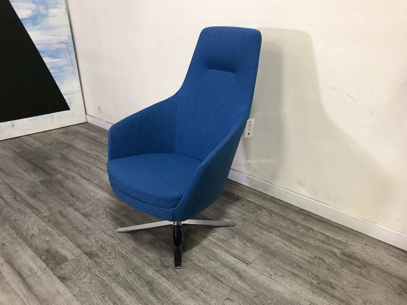Global Furniture Drift High Back Lounge Chair with Chrome Swivel Base