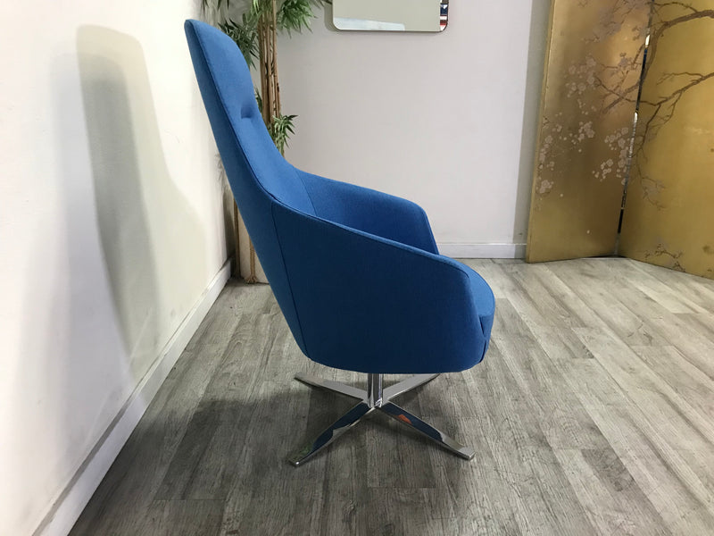 Global Furniture Drift High Back Lounge Chair with Chrome Swivel Base