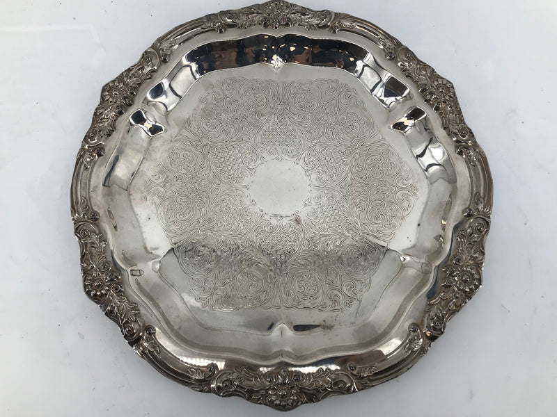 Antique Silver Dining Plate