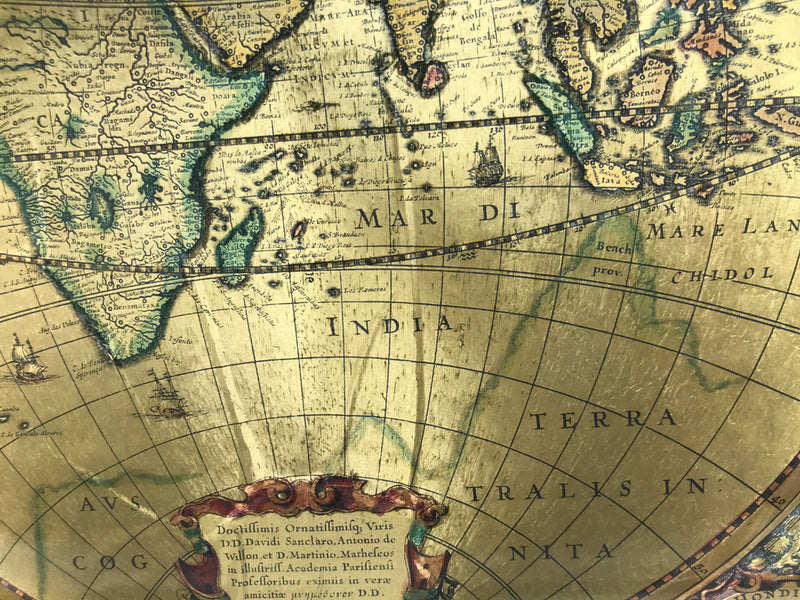 Old World Map "Nova Totius Terrarum Orbis Geographica Ac Hydrographica Tabula" Golden Foil Framed Print Artwork