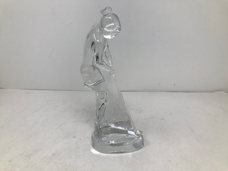 Baccarat French Crystal Lady Golfer Sculpture
