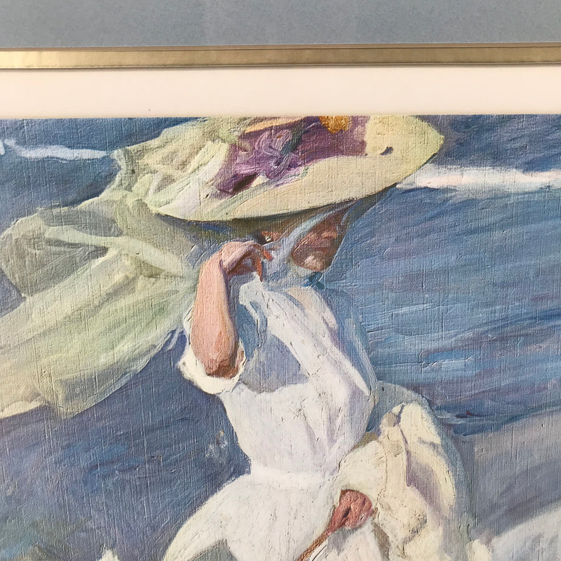 Strolling along the Seashore Print by Joaquin Sorolla