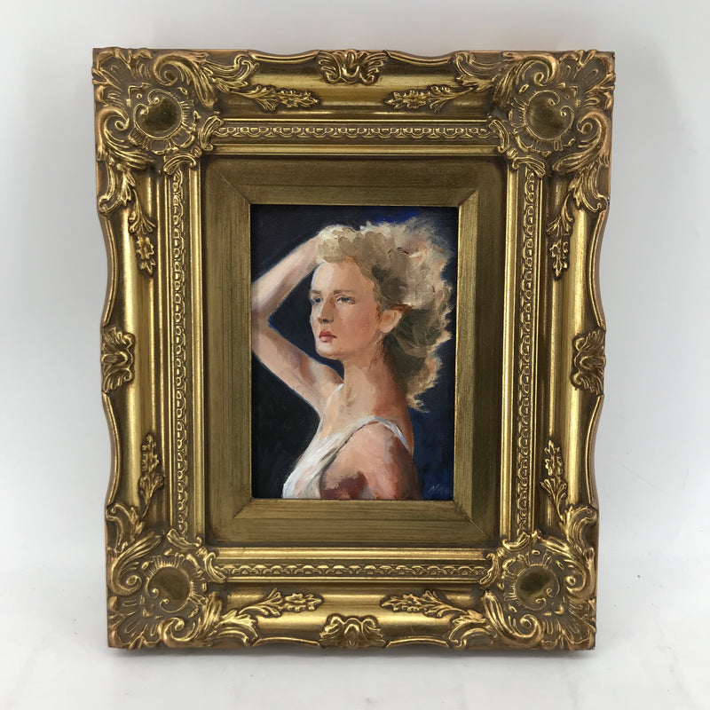 "Blonde" Framed Oil Painting on Canvas Artwork