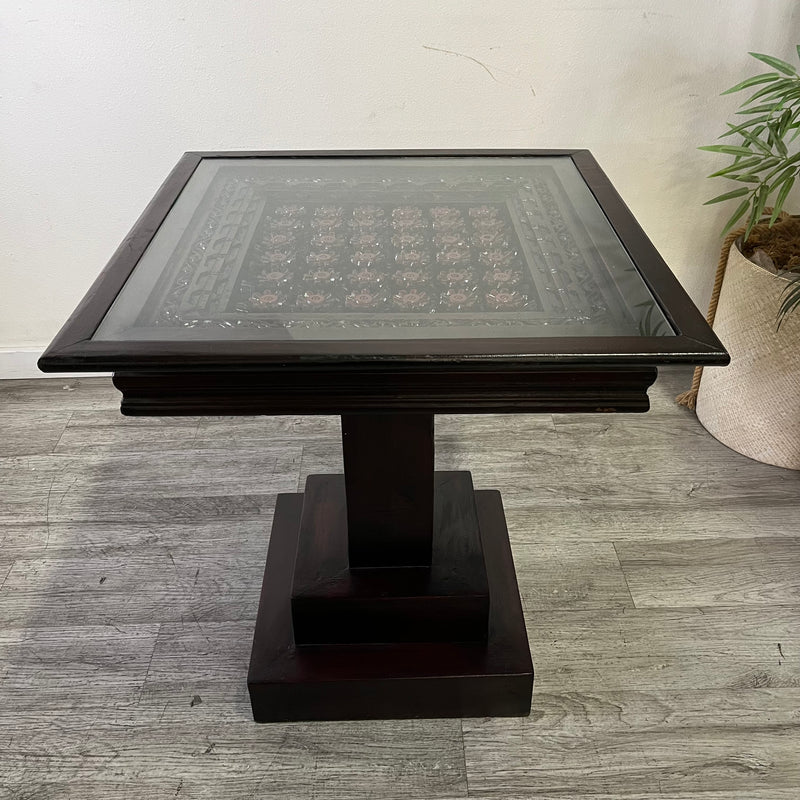 Vintage Table with Glass Top