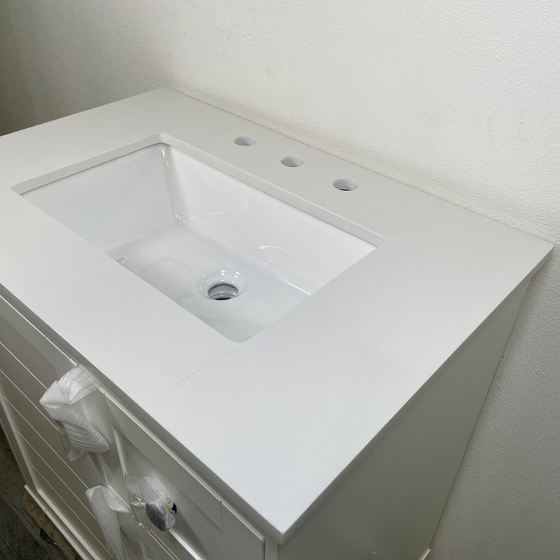 allen + roth Rigsby 30" Undermount Single Sink Vanity w/Engineered Marble Top