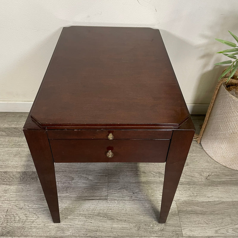 Vintage Charm Extendable Side Table with Drawer