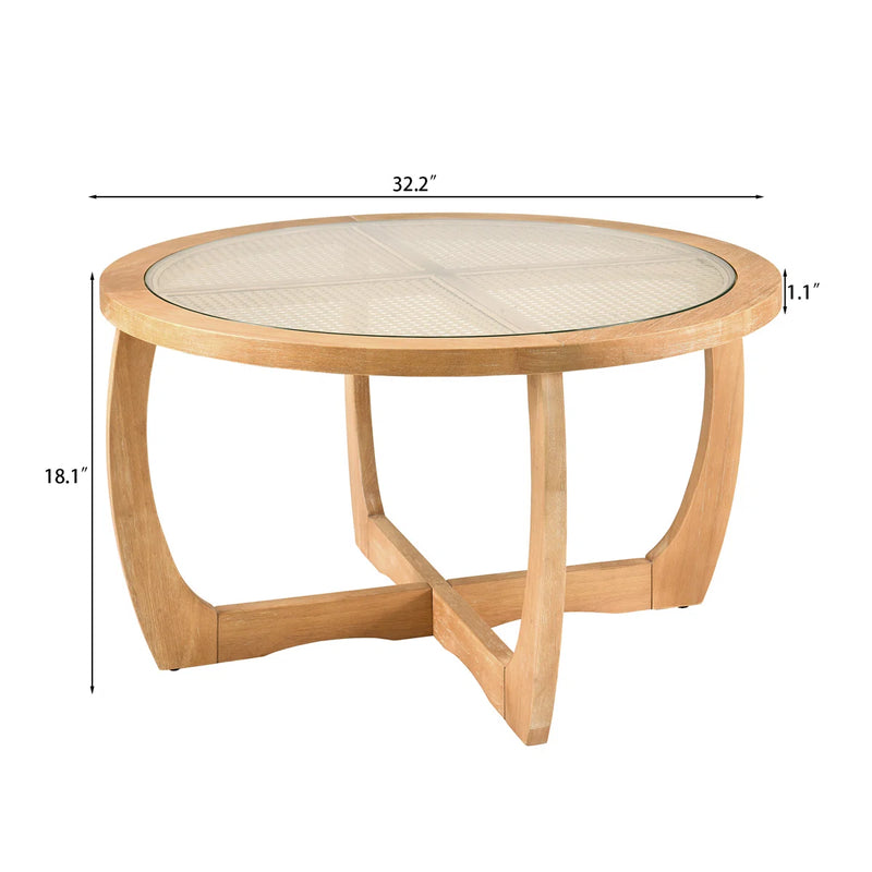 Kenmure Rattan Round Coffee Table By Bay Isle Home