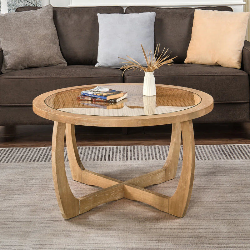 Kenmure Rattan Round Coffee Table By Bay Isle Home