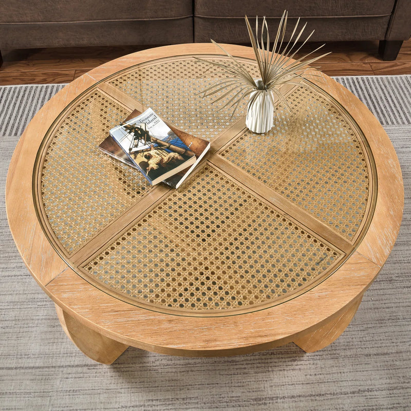 Kenmure Rattan Round Coffee Table By Bay Isle Home