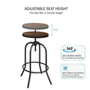 Lavish Home Swivel and Adjustable Bar Stool Set (Brown)