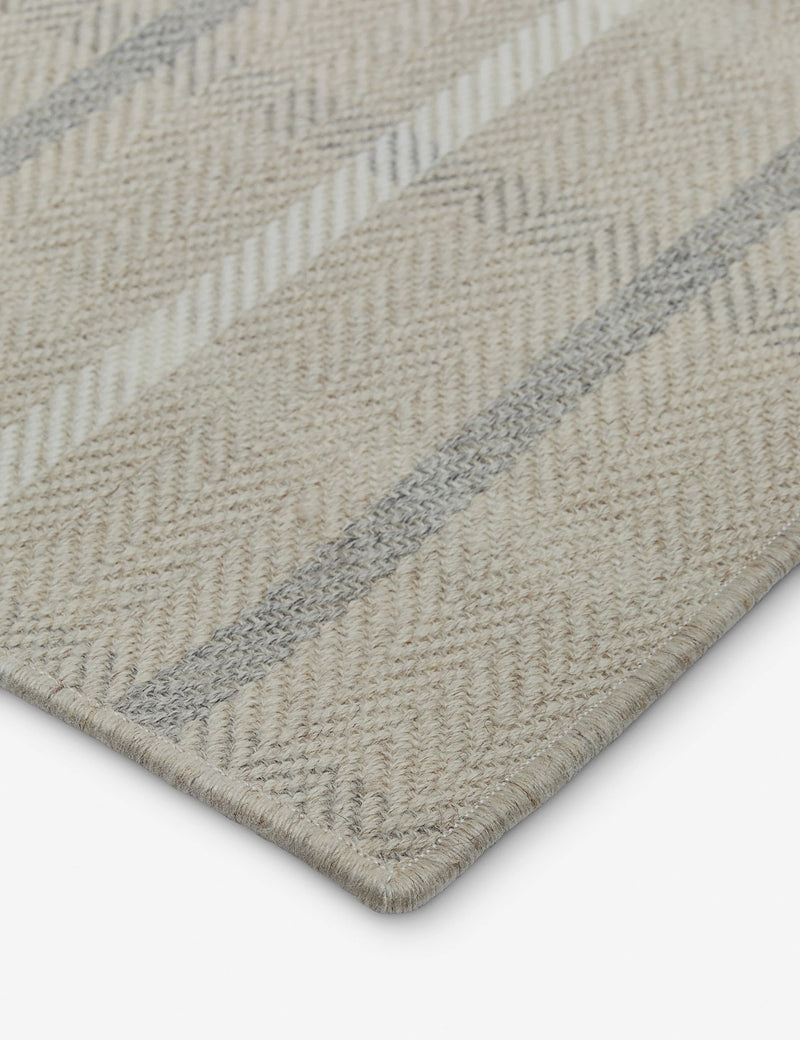 Lulu and Georgia 8'x10' Amsing Flatweave Wool Rug, Pearl