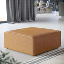 Modway Mingle Vegan Leather Ottoman in Tan