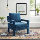 Crushed Performance Navy Velvet Armchair