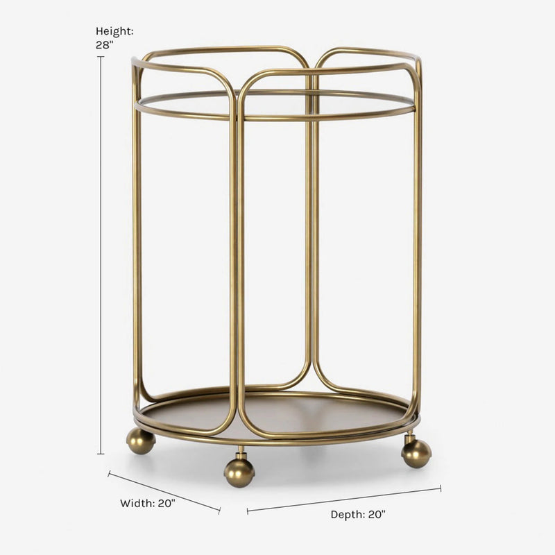 Lulu and Georgia Nathalie Round Bar Cart