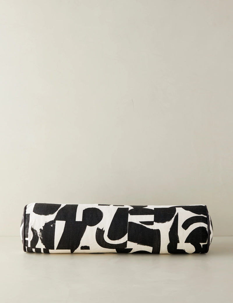 Lulu and Georgia Organic Shapes Linen Bolster Pillow by Sarah Sherman Samuel