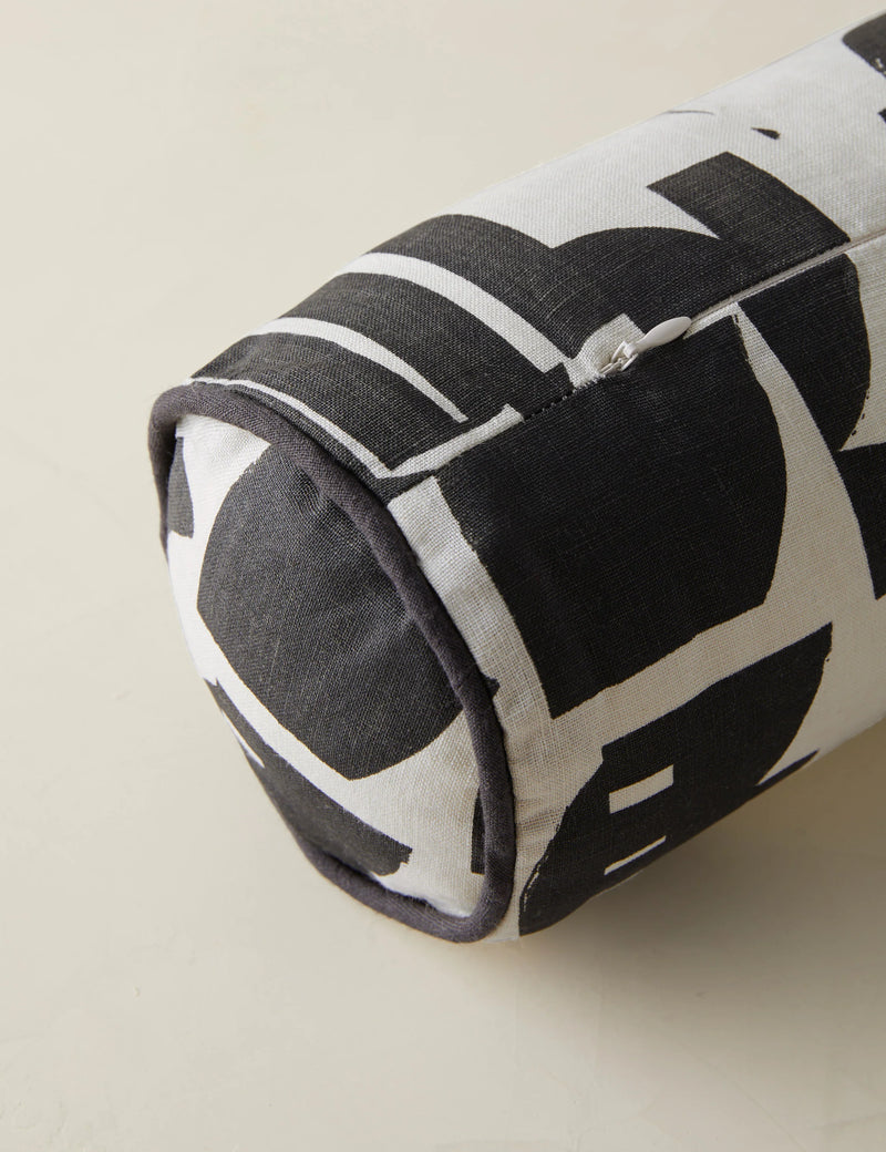 Lulu and Georgia Organic Shapes Linen Bolster Pillow by Sarah Sherman Samuel