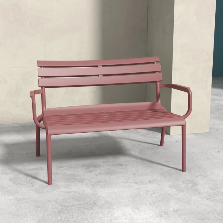 All Modern Ruta Paris 46'' Outdoor Bench - Red
