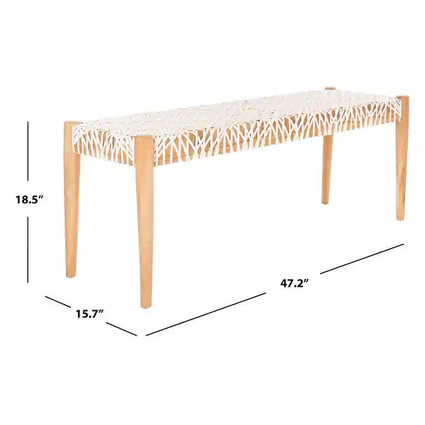 Safavieh Bandelier Leather Weave Bench