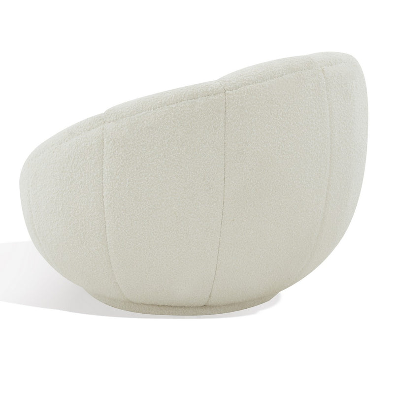 Safavieh Evarose Boucle Swivel Chair - Ivory
