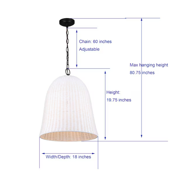 allen + roth Elizabeth Contemporary Bell Hanging Pendant Light