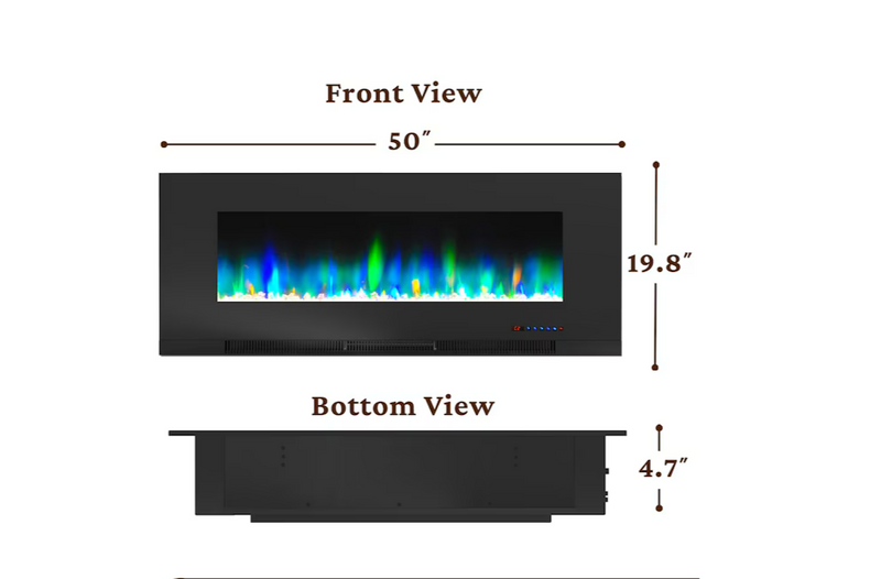 Cambridge 50" Fan-forced Wall-mount Electric Fireplace with Remote Control