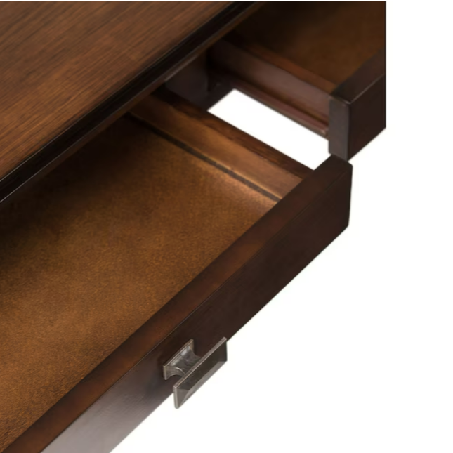 Simpli Home Artisan Russet Brown Pine Wood Modern Coffee Table with Storage