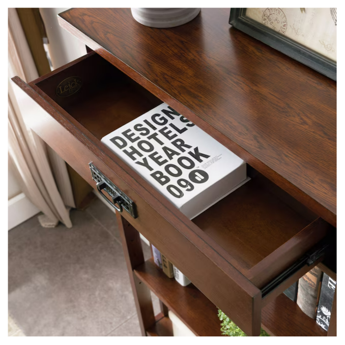 Leick Home BrownBronze Wood 3 -Shelf Bookcase