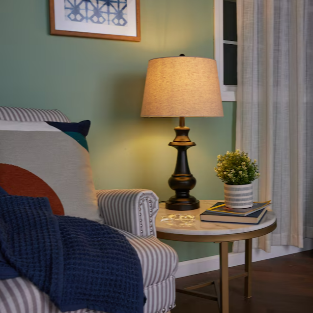 StyleCraft Home Collection 28" Bronze 3-way Table Lamp