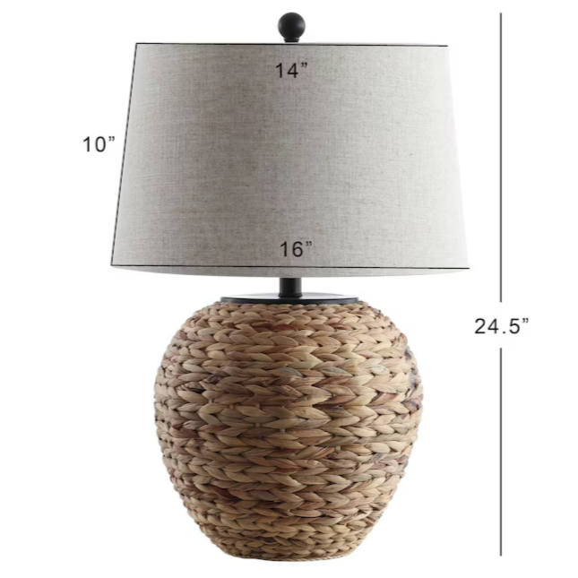 JONATHAN Y Alaro Coastal Water Hyacinth Basket Table Lamp