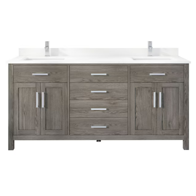Spa Bathe Kate 72" French Gray Undermount Double Sink Bathroom Vanity