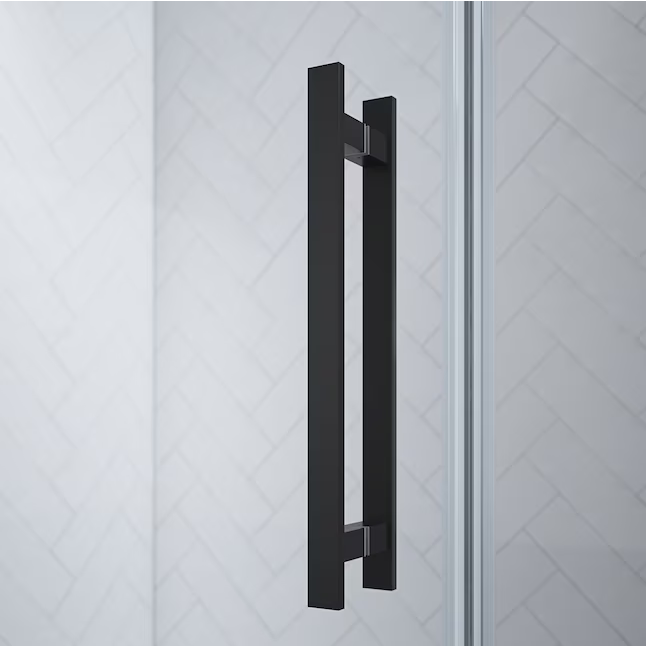 OVE Decors Pasadena Matte black 28" - 29.75" W x 72" H Frameless Shower Door