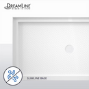 DreamLine 36-in W x 42-in L White Single Shower pan base with 1.75-in H (Center Drain)