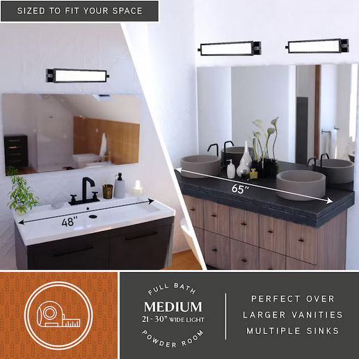 Cascadia Fremont 27-in 1 -Light Matte White Integrated LED Modern Vanity light bar