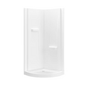 Ove Decors 36" Breeze Clear Round Corner 3-Piece Shower Kit - Satin Nickel