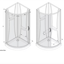 Ove Decors 36" Breeze Clear Round Corner 3-Piece Shower Kit - Satin Nickel