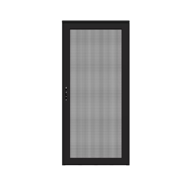 LARSON Platinum Secure Screen 36" x 81" Black Aluminum Surface mount Left-hand outswing Security Door