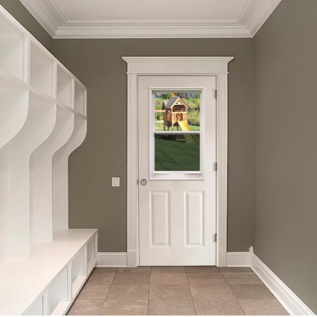 RELIABILT 32"x80" Steel Half lite Left-hand inswing Primed PreHung Front Door