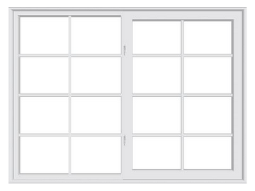 Pella 250 Series Vinyl Sliding Window with Grilles Vent Right with Screen (White)