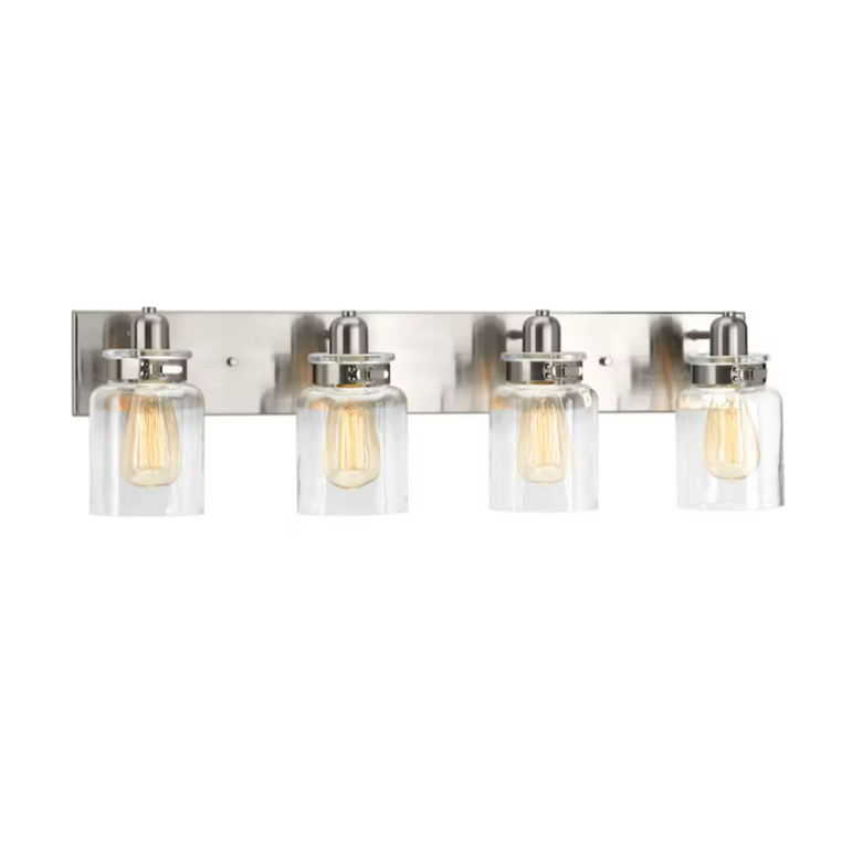 Progress Lighting Calhoun 4 -Light Brushed Nickel Farmhouse Vanity Light