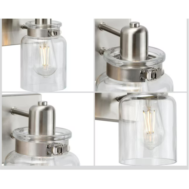 Progress Lighting Calhoun 4 -Light Brushed Nickel Farmhouse Vanity Light