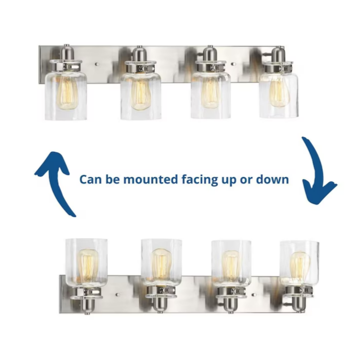 Progress Lighting Calhoun 4 -Light Brushed Nickel Farmhouse Vanity Light