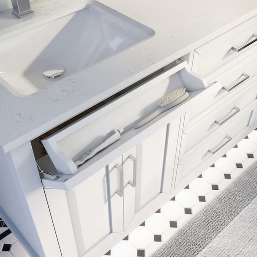 Spa Bathe Thomas 72-in White Undermount Double sink Bathroom Vanity w/ stone Top