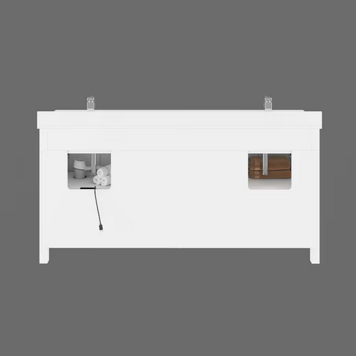 Spa Bathe Thomas 72-in White Undermount Double sink Bathroom Vanity w/ stone Top
