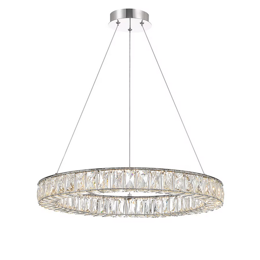 allen + roth Aurelis Gloss Chrome Glam Integrated LED Crystal Chandelier